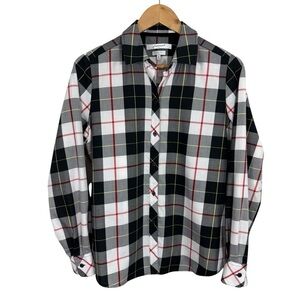 Foxcroft Wrinkle Free Blouse Sz 8 Shaped Tartan Plaid Check Button Up Shirt EUC